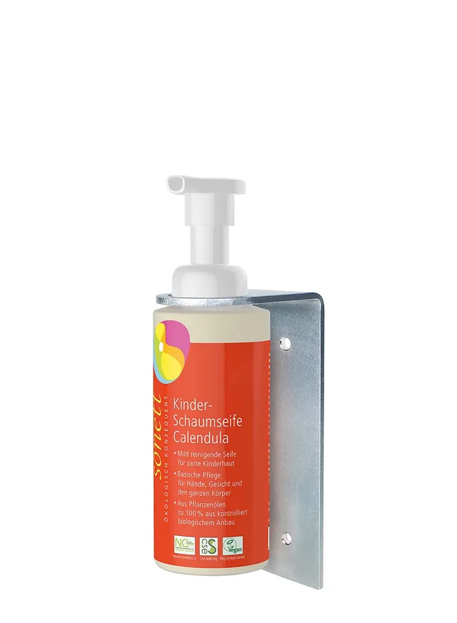 sonett-wandhalter-edelstahl-f-r-200-ml-schaumspender-kinderschaumseife-calendula image 1