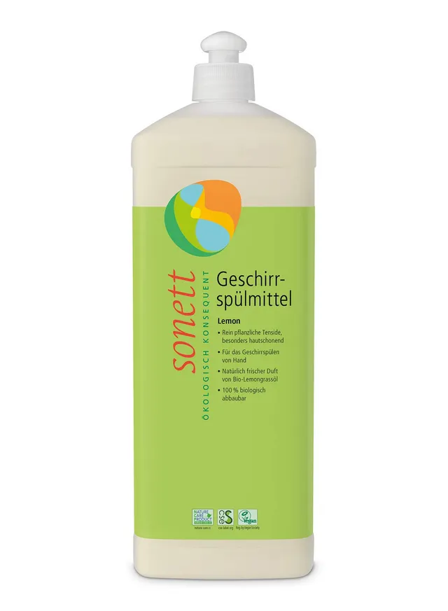 sonett-geschirrsp-lmittel-lemon-1-liter-nachf-llflasche-konzentriert-bio-lemongr image 1