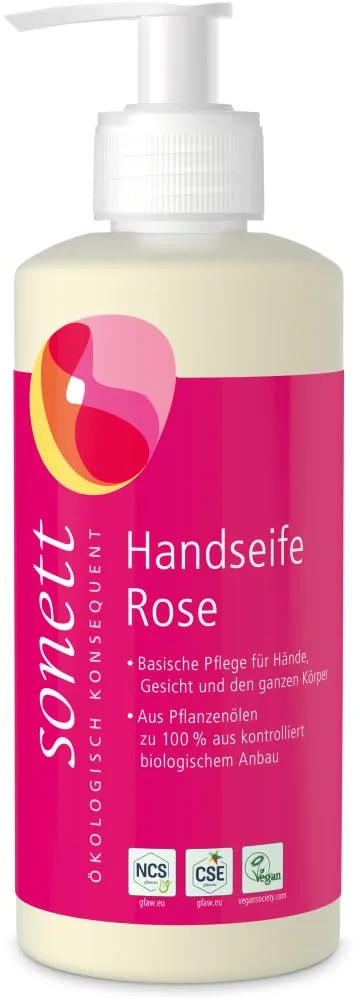 sonett-handseife-rose-300-ml-vegane-bio-fl-ssigseife-aus-kontrolliert-biologisch image 1