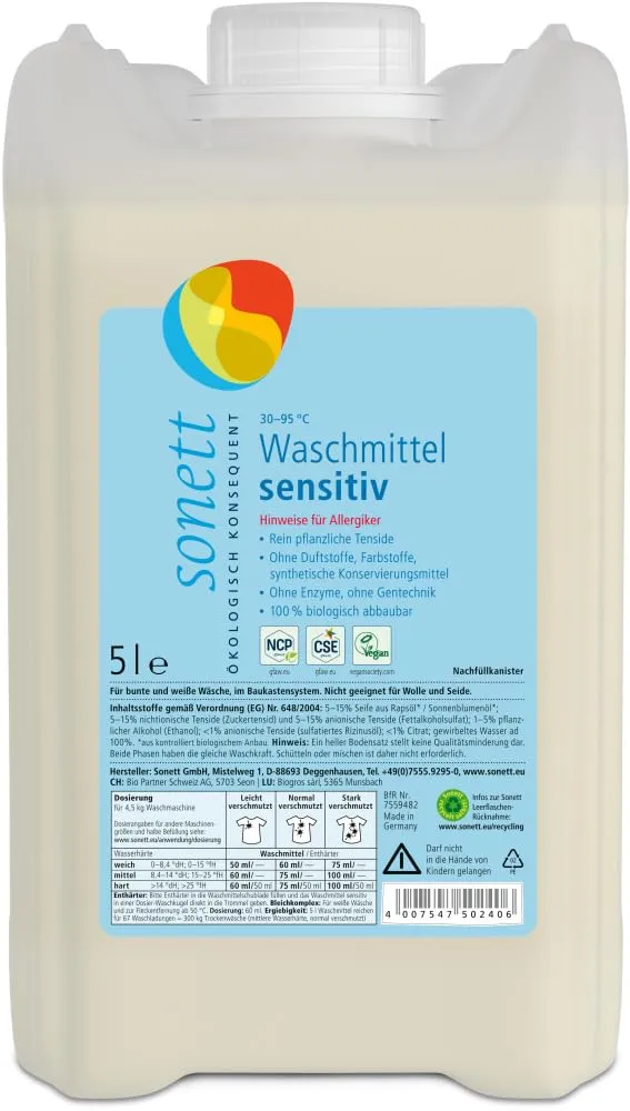 sonett-waschmittel-sensitiv-5-liter-fl-ssigwaschmittel-f-r-bunte-und-wei-e-w-sch image 1