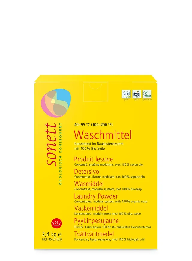 sonett-waschmittel-pulver-konzentrat-2-4-kg-bio-pflanzen-lseife-ohne-enzyme-f-r- image 1