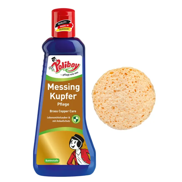 poliboy-messing-kupfer-pflege-mit-schwamm-glanzpolitur-mit-carnaubawachs-200-ml- image 1