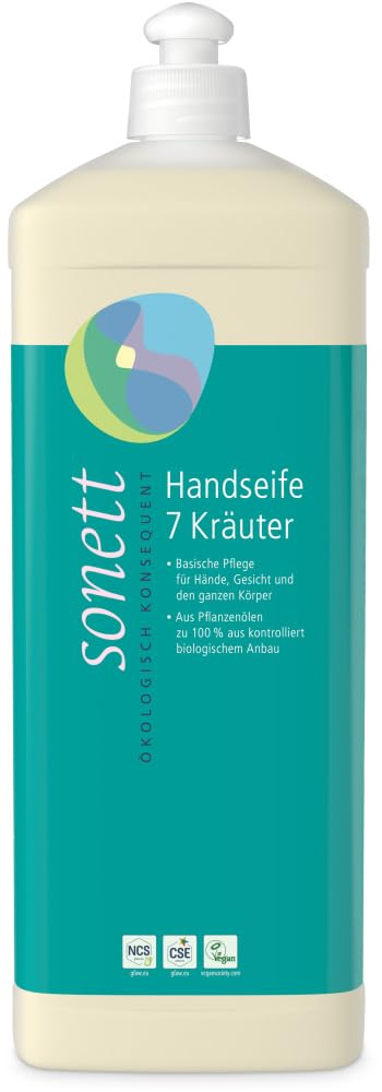 sonett-handseife-7-kr-uter-300-ml-basische-pflanzen-lseife-f-r-h-nde-gesicht-k-r image 2