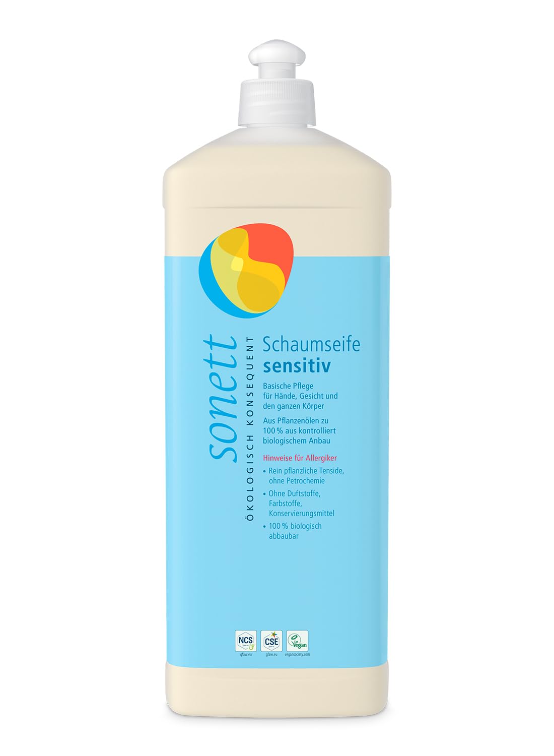 sonett-schaumseife-sensitiv-1-liter-vegane-seife-mit-bio-calendula-f-r-sensible- image 1