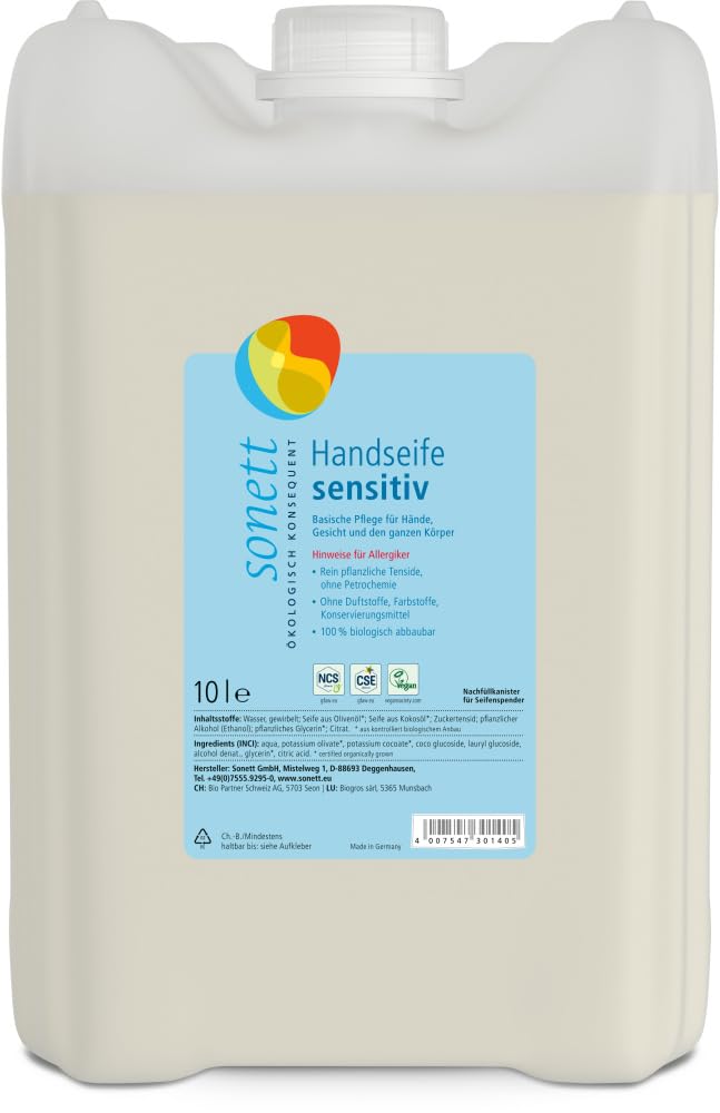 sonett-handseife-sensitiv-10-liter-basische-pflegeseife-mit-rein-pflanzlichen-te image 1