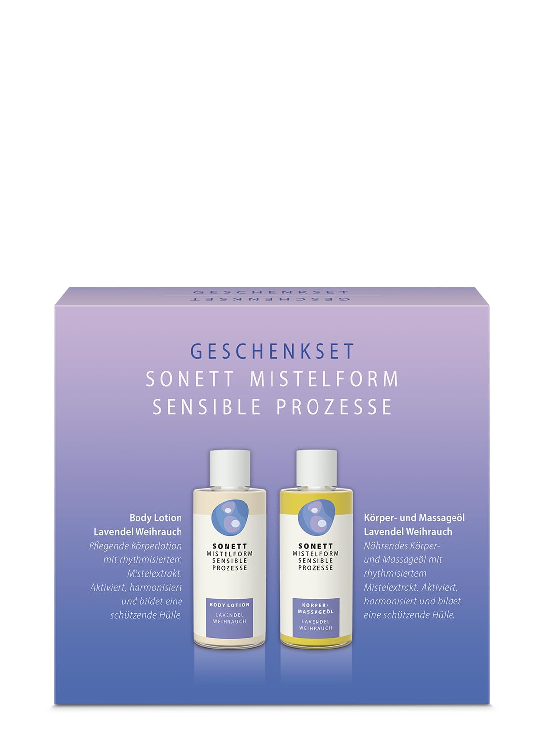 sonett-mistelform-geschenkset-k-rper-und-massage-l-body-lotion-lavendel-weihrauc image 2