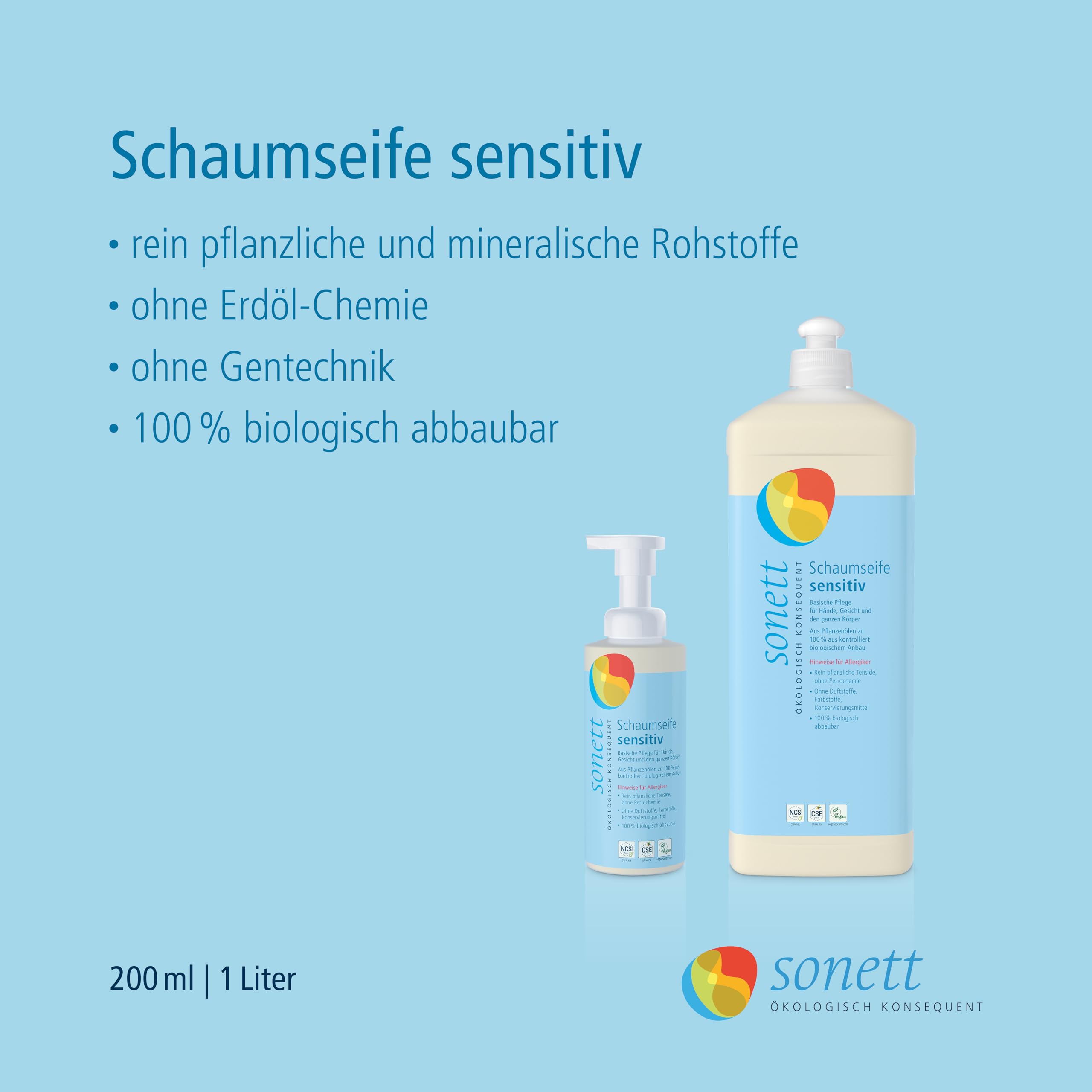 sonett-schaumseife-sensitiv-1-liter-vegane-seife-mit-bio-calendula-f-r-sensible- image 2