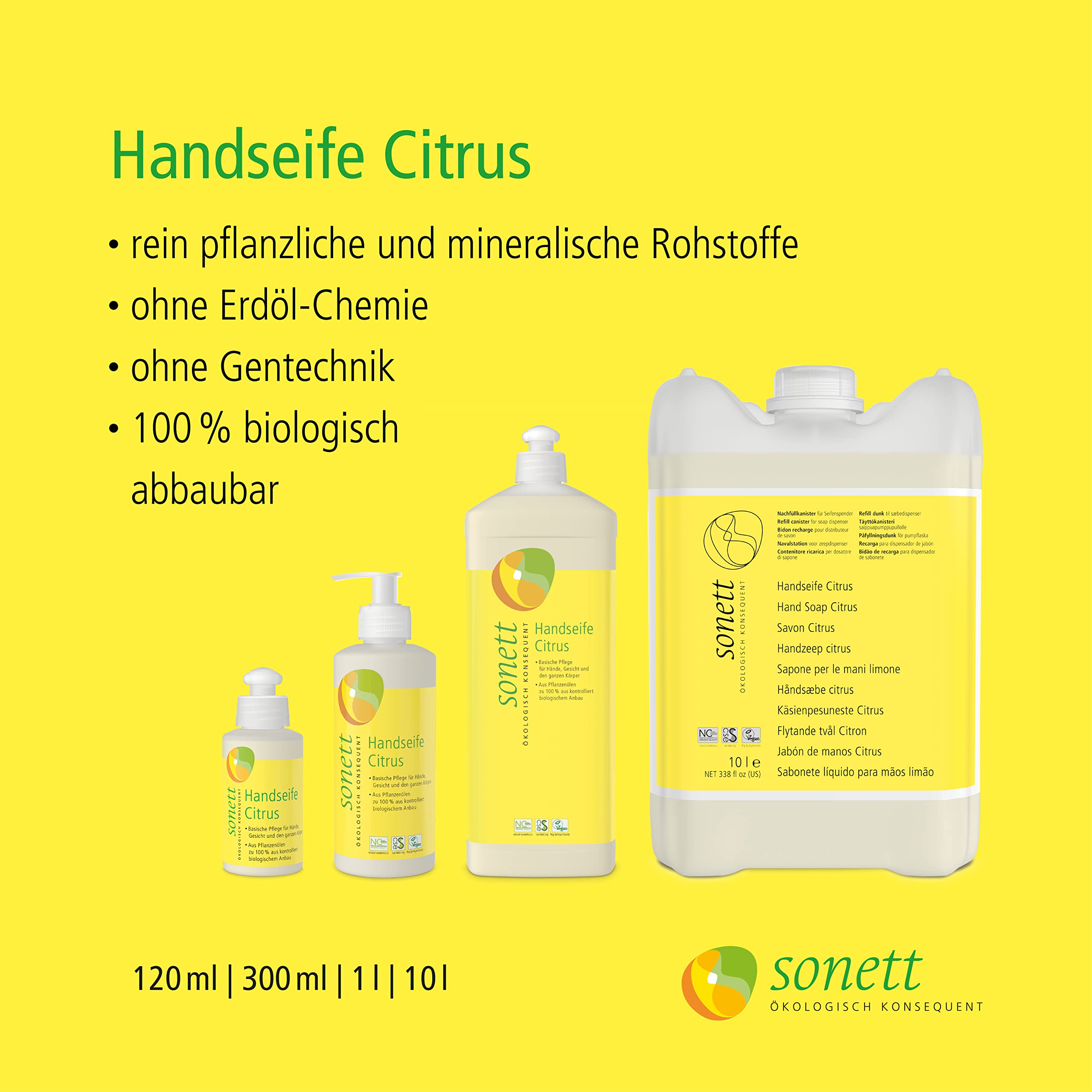 sonett-handseife-citrus-300-ml-fl-ssigseife-aus-bio-pflanzen-len-mit-bio-lemongr image 2